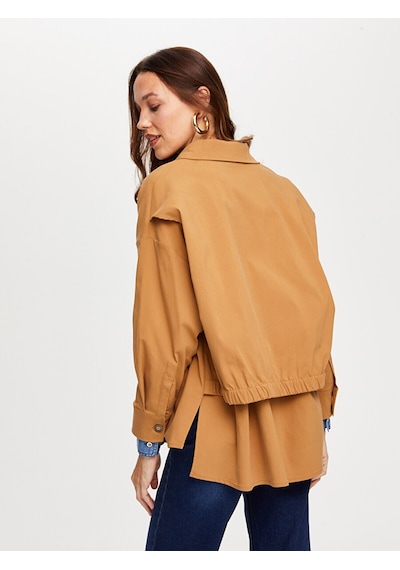 Faik Sönmez Arka Beli Lastikli Overshırt Tunik W26tnk002 Uw26tnk00235 Camel