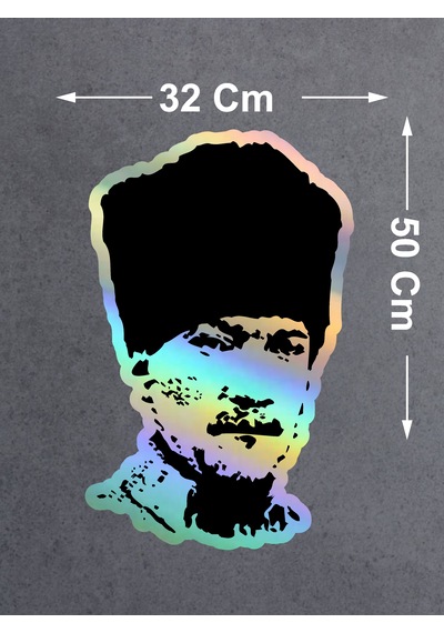 Mustafa Kemal Atatürk Sticker - Atatürk Silüet Sticker - 03006 50x32 Cm