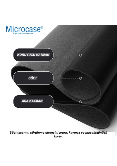 Microcase Deri Mousepad + Klavye Bilek Destek + Mouse Bilek Destek 3in1 Set Al5379 Siyah