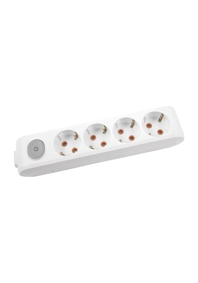 Viko Multi-let 4'lü Topraklı Kablolu Çocuk Korumalı Klemensli Anahtarlı Priz Beyaz