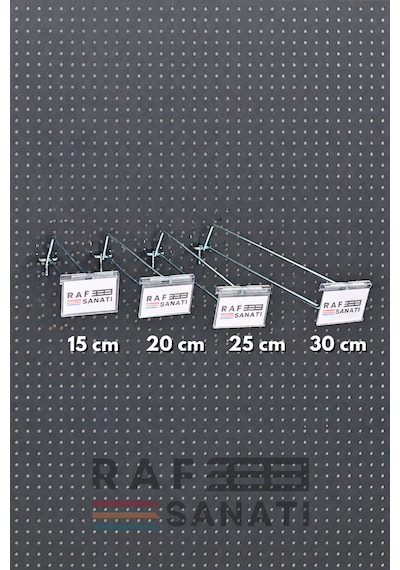 Etiketli Delikli Pano Kancası 15 Cm 10 Adet Tel Askı Kancası Delikli Panel Raf Askısı Fon Kancası Metalik