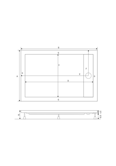 Shower 70x170 Drop Dikdörtgen Panelli Duş Teknesi