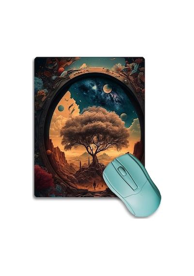 Sonictouch Hinora Hayat Ağacı Kaydırmaz Gaming Oyuncu Dikişsiz Mavi Turuncu Mouse Pad/ped 17x21cm