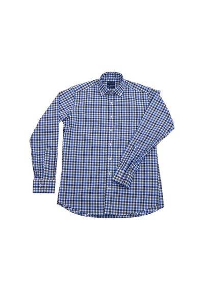 Giant Modern Fit Uzun Kol Kareli Erkek Gömleği - Günlük & İş Mavi
