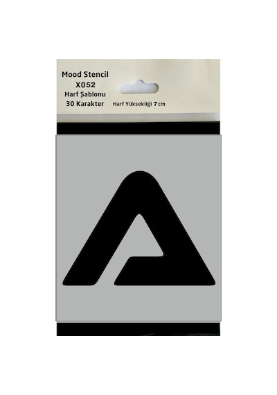 Stencil Harf Boyama Şablonu X052 Harf Yüksekliği 7 Cm