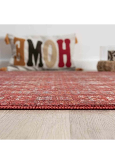 Canlı Bordo Kırmızı Otantik Geometrik Vintage Halı - Nk0257ba Bordo - Kırmızı