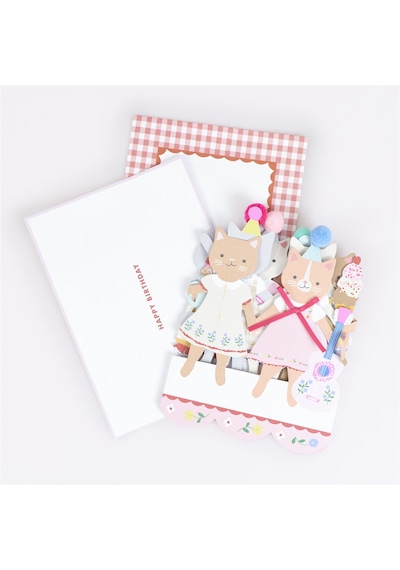 Meri Meri - Kitten Club Concertina Birthday Card - Yavru Kedi Kulübü Doğum Günü Kartı