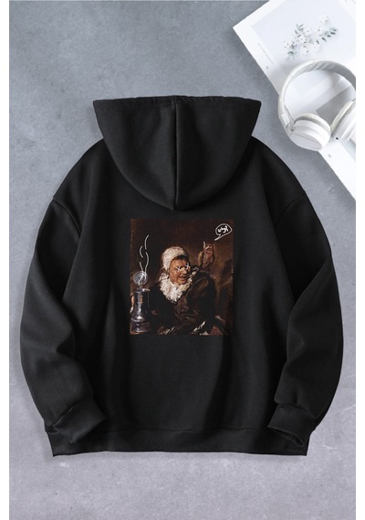 Nevermind Unisex Kadın Erkek Why Baskılı Oversize Sweatshirt Siyah