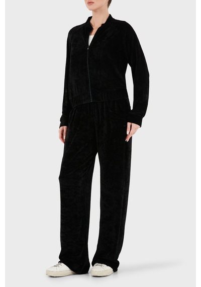 Emporio Armani Logolu Regular Fit Düz Paça Kadife Dokulu Eşofman Takımı Kadın Eşofman Takımı Ew004750 Af26228 Uc001 Siyah