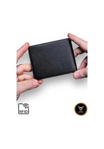 Vanilla Collection Premium Kalite Erkek Siyah Deri Cüzdan Bozuk Para Bölmeli 9 Kart Kapasiteli Siyah