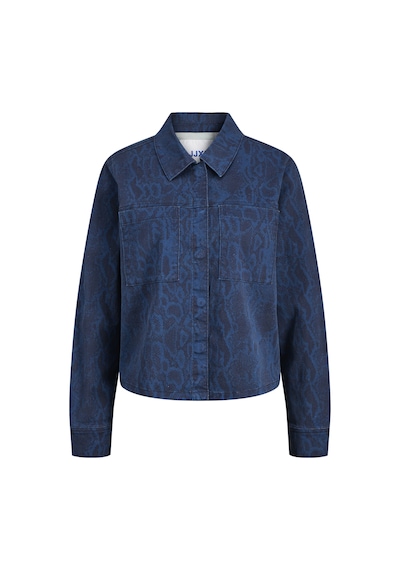 Jack & Jones Kadin Cep Detayli Desenli Gömlek Ceket - Sarah - 12280825 Insignia Blue