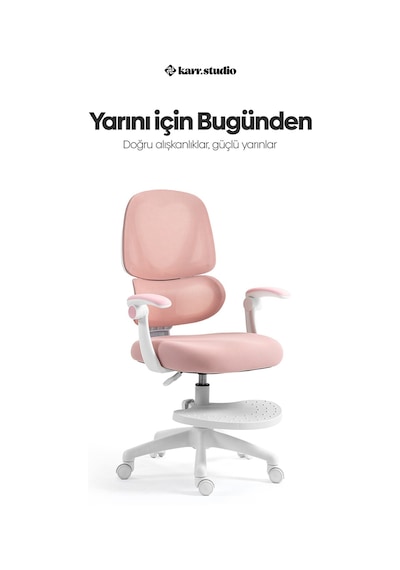 Lora Ergonomik Çocuk Çalışma Sandalyesi - Pembe