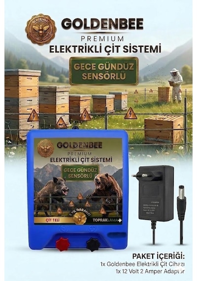 Goldenbee Start Kit Elektrikli Çit Sistemi Domuz Ve Ayı Kovucu Adaptörlü Model Set-100