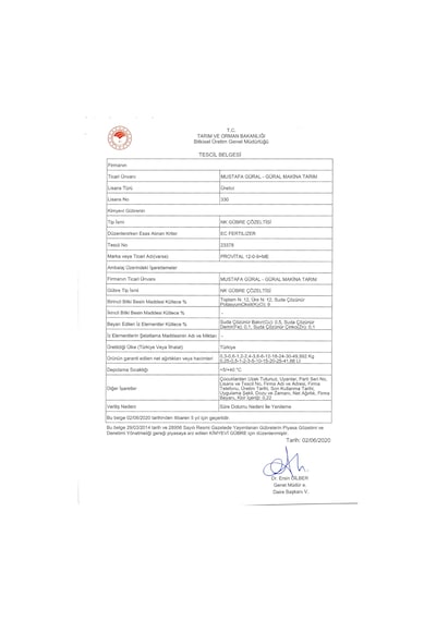 Gmt Provital 12-0-9 + Me 5 Lt Nk Gübre Çözeltisi