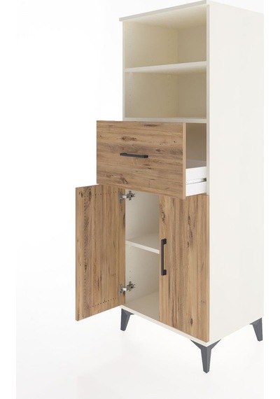 Hyperion Dolap 3 Raflı Tek Çekmeceli 2 Kapaklı 60x44x163 Aytaşı-çam Aytası