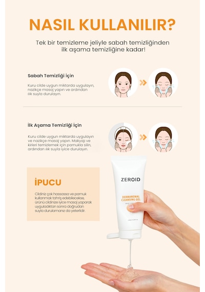 Hassas Ve Atopik Ciltler İçin Köpürmeyen Nazik Temizleme Jeli Zeroıd Dermanewal Cleansing Gel