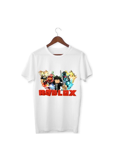 Alpşan Ticaret Roblox Tişörtleri Beyaz Unisex T-shirt Roblox Çocuk Yetişkin Tişört Beyaz