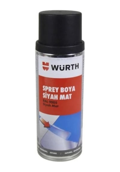 Würth Tampon Boyası Sprey Mat Siyah 400 Ml
