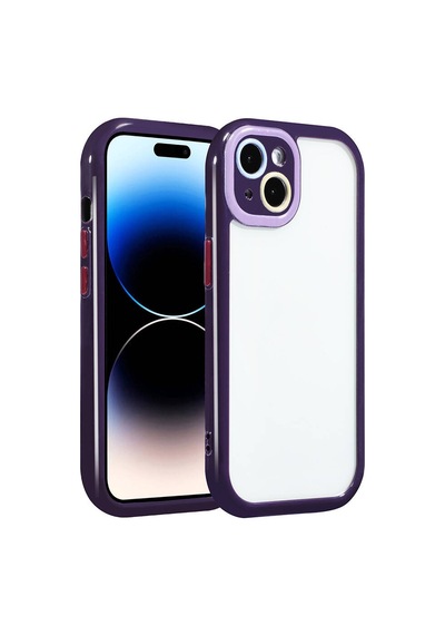 Nourthkiingdom Apple Uyumlu iPhone 14 Kılıf Kamera Korumalı Renkli Kenar Ve Çerçeve Tasarımlı Nrtk Vitamin Kapak-derin Mor Derin Mor