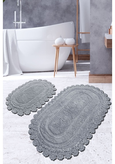 Regnum Cotton Gri 2li Set Banyo Paspası Renkli