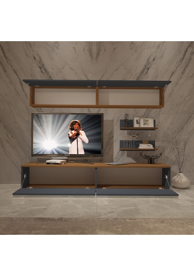 Decoraktiv Eko 5 Mdf Std Tv Ünitesi Tv Sehpası Ceviz - Antrasit