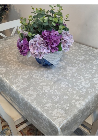 İthal Silinebilir Pvc Masa Örtüsü Kaymaz Tabanlı, Kumaş Görünümlü Pvc Masa Örtüsü İthl022 Bej