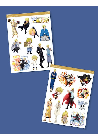 Vinsmoke Sanji - One Piece 2li Sticker Etiket Seti Anime Çıkartmaları - Karabacak Sanji Minithingsart