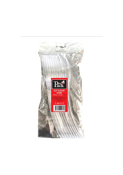 Propack Elite Kristal Şeffaf Kaşık 10'lu 4 Adet Çok Renkli