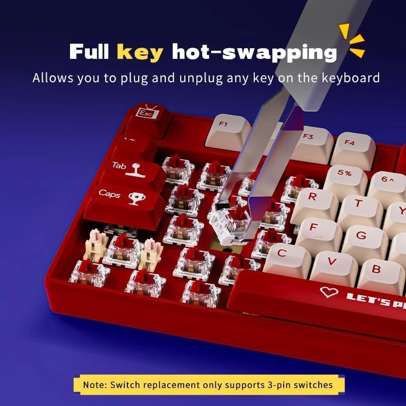Ajazz Ak870 Mc Kablolu Mekanik Oyun Klavyesi Kırmızı Klavye Red Switch