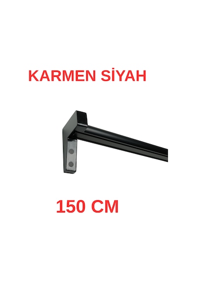 Karmen Ahşap Başlıklı İki Kanallı Dekoratif Ray Siyah 150 Cm Siyah