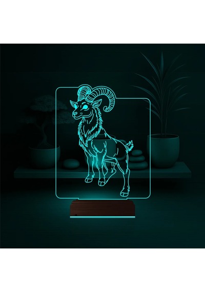 Luvivia Koç Burcu 3d Lamba - Masa Gece Lambası Şeffaf