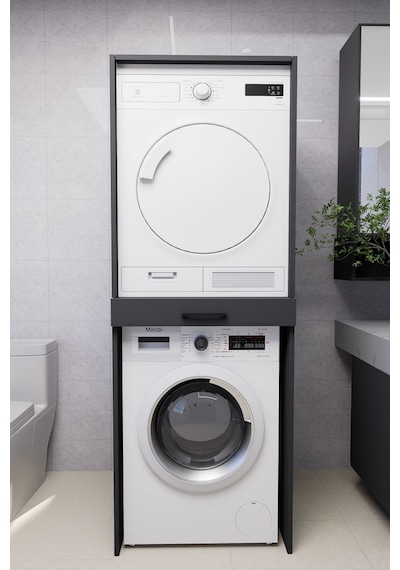 Serenity Banyo Dolabı Çamaşır Ve Kurutma Makinesi Dolabı Antr... Antrasit