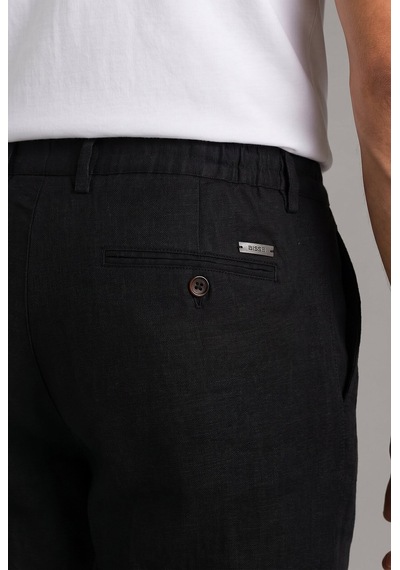 Bisse Siyah Keten Jogger İpli Spor Pantolon Pns26y26109 D-90
