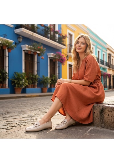 Aska Shoes Günlük Tokalı Babet 2025aska006 Bej