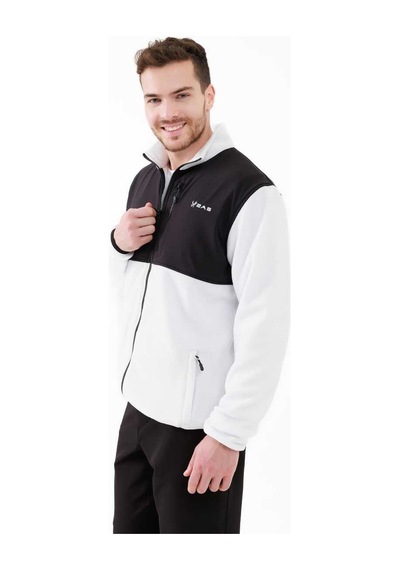 2as Cliff Erkek Parçalı İnce Polar Sweatshirt Beyaz