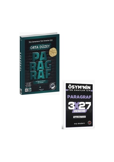 2027 Edebiyat Sokağı 2027 Tüm Zamanların Tüm Sınavları İçin Orta Düzey Paragraf Soru Bankası+ Evp Akademi Paragraf