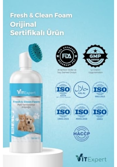 Fresh & Clean Foam Durulama Gerektirmeyen Pati Temizleme Köpüğü 150 Ml Enerji Sınıfı A+