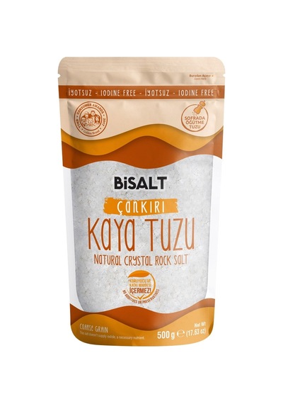Bisalt Çankırı Kaya Tuzu 500g - Doğal Ve Saf Sofra Tuzu - 5 Adet Tarı
