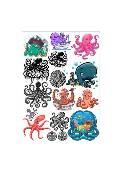 Ahtapot Sticker Set