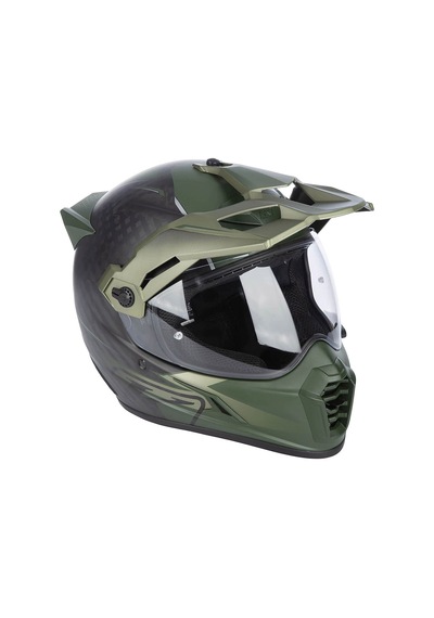 Klim Krios Pro Carbon Echo Adv Rally Motosiklet Kaskı Siyah Yeşil Siyah / Yeşil