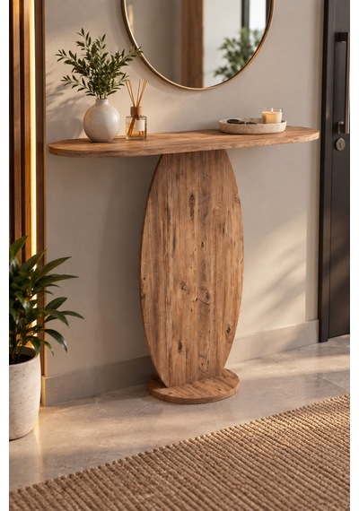Sulorahome Modern Oval Dresuar Ve Antre Konsolu Ahşap