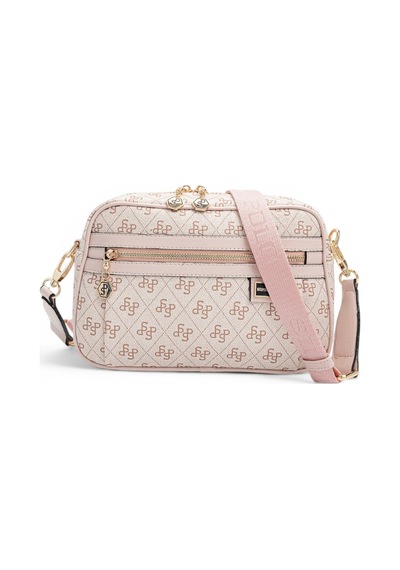 Silver & Polo Silver Polo Pembe - Pudra Monogram Kadın Çapraz Çanta Sp1280