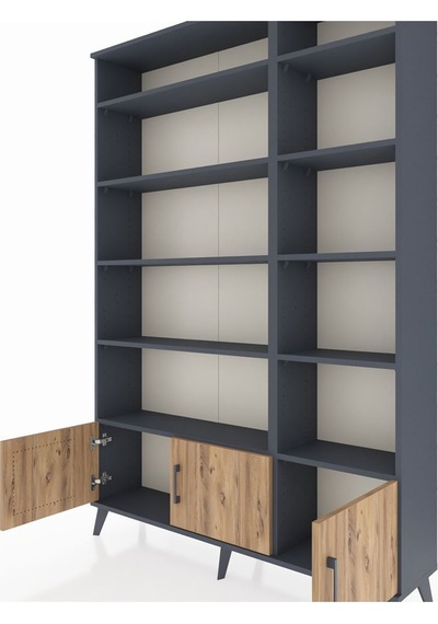 Arges Dolap 10 Raflı 3 Kapaklı 132x30x195 Antrasit-çam/antrasit Atlas Çam/antrasıt Arges Dolap 10 Raflı 3 Kapaklı 132x30x195 Antrasit-çam/antrasit Atlas Çam/antrasıt