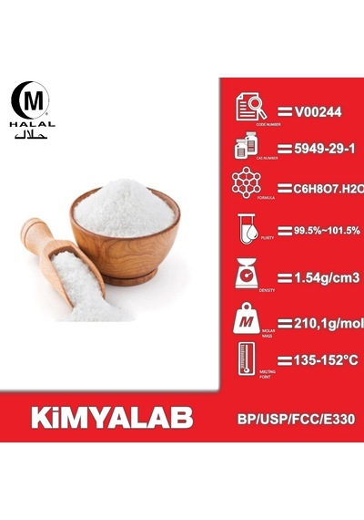 Kimyalab Sitrik Asit Monohidrat E330 1 KG