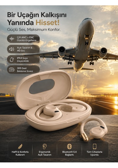 Ipx4 Su Geçirmez Anc - Enc Kablosuz 5.4 Bluetooth Dokunmatik Kulaklık Elektronik