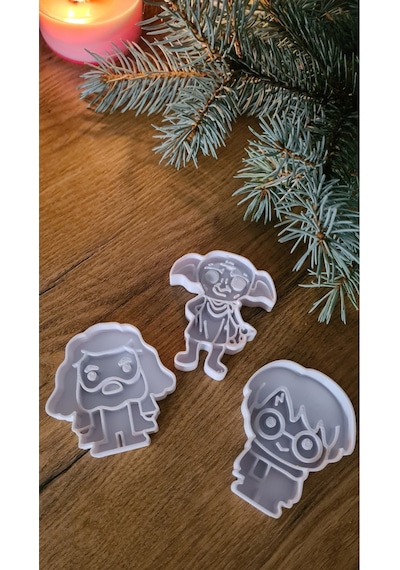 Harry Potter Dobby Hagrid Figürlü Kurabiye Kalıbı Seti Şeker Hamuru Kesici Aparat Çok Renkli