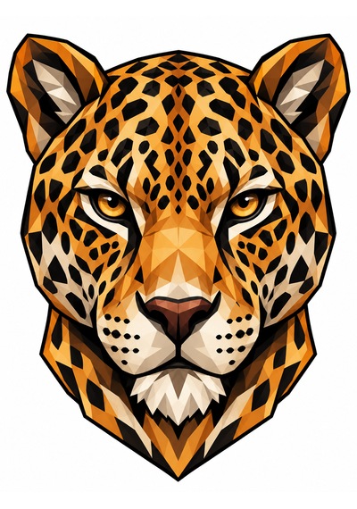 Geometrik Jaguar Mdf Duvar Dekoru Uv Baskılı Jaguar Figürü Mdf Tablo