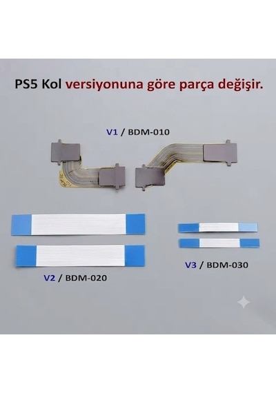 Ps5 L1 L2 R1 R2 Tetik Flex Kablo Seti V2 Uyumlu Bdm-020 Yedek Parça Siyah