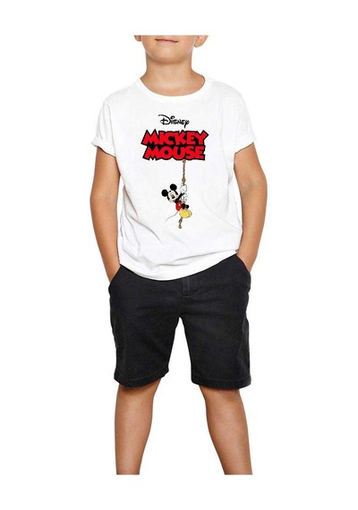 Zepplin Giyim Disney Mickey Mouse Beyaz Çocuk Tişört