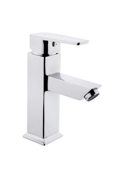 Tema Kare Slim Tek Gövde Sabit Lavabo Bataryası Musluk Krom